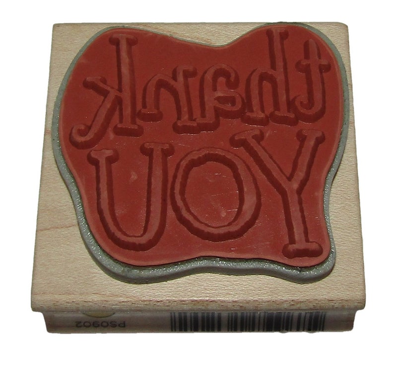 Hampton Art Thank You Rubber Stamp Hampton Art Wood Mounted 2 inches High by 2 inches Long - Image 2